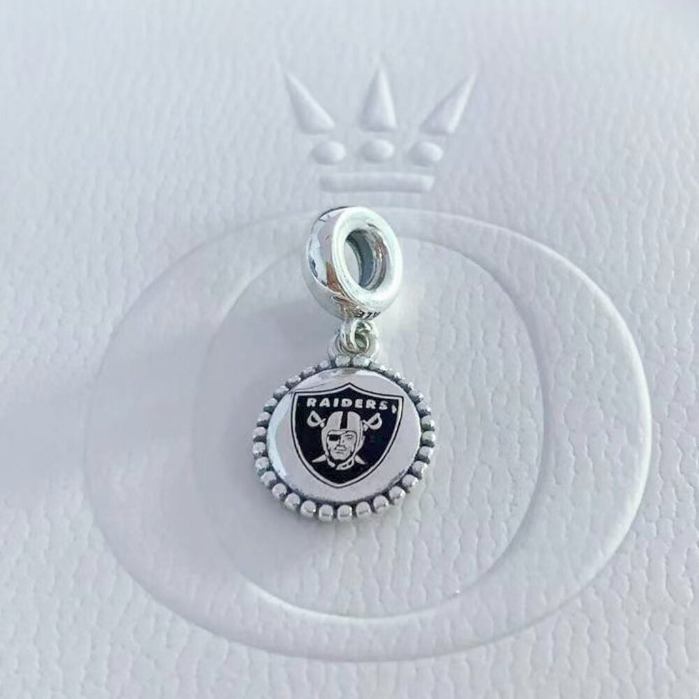 Pandora Las Vegas Raiders Football Helmet Bead Charm Pendant